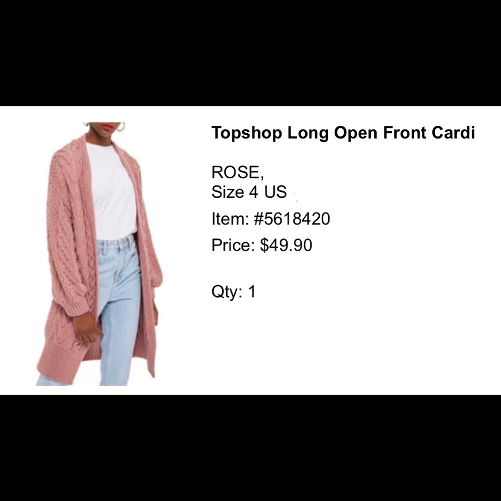Topshop Knit Cardigan in Rose Pink Blush